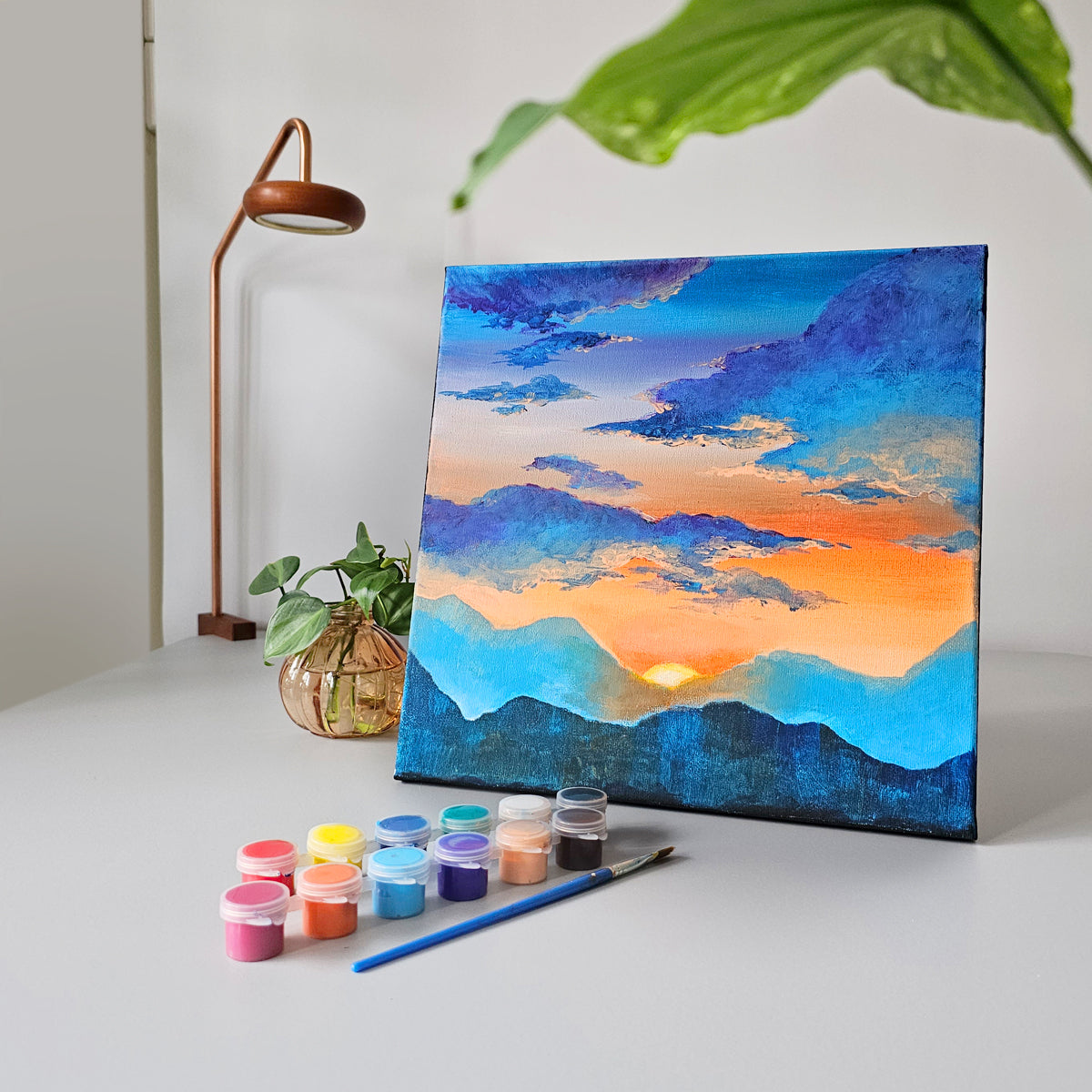 Corporate Art Jam on Canvas - Evening Sky - Make Your Own
