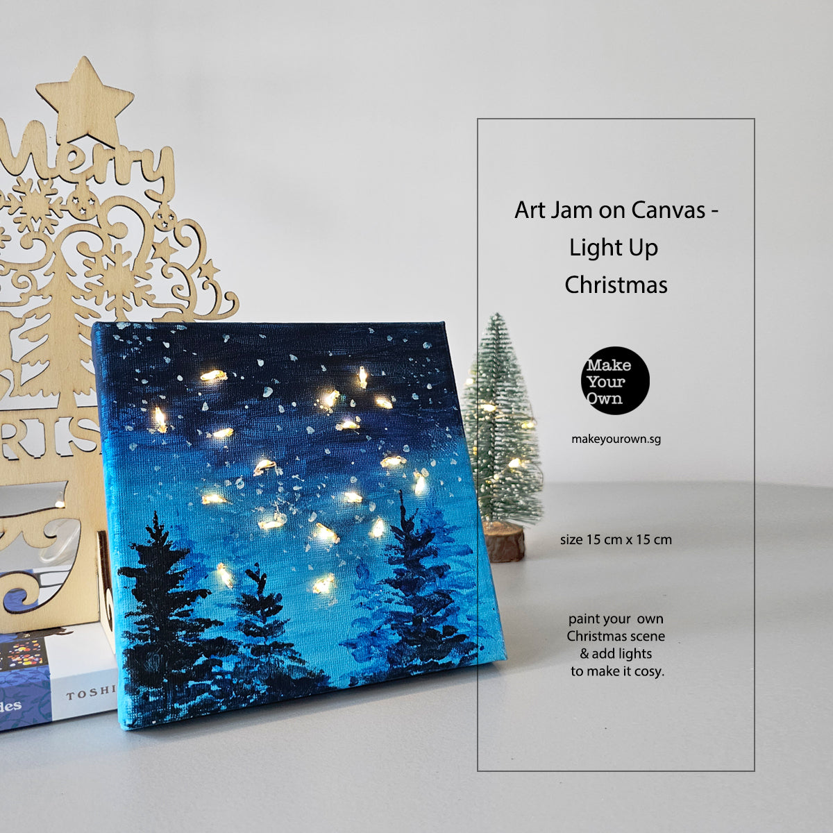 christmas lights art jam on canvas corporate workshop singpaore