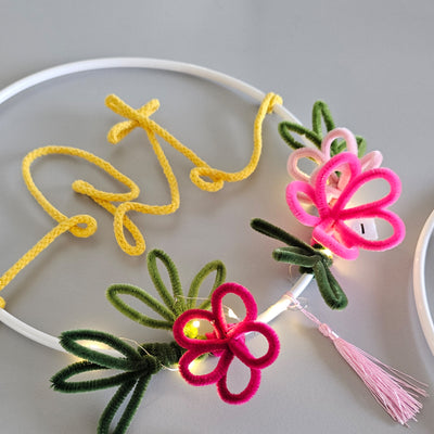 Singapore chinese new year craft wreath light up wiregraphy make your own corporate workshop wire art chenille wire pipe cleaners