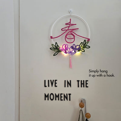 Singapore chinese new year craft wreath light up wiregraphy make your own corporate workshop wire art chenille wire pipe cleaners