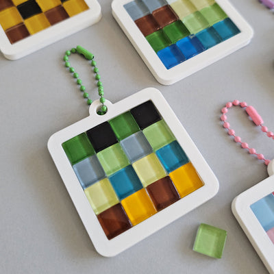 make your own Singapore corporate event booth fringe activity mosaic tile keychain do it yourself