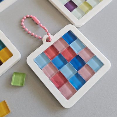 make your own Singapore corporate event booth fringe activity mosaic tile keychain do it yourself