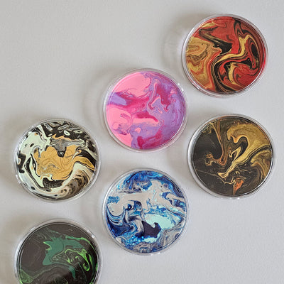 art jam acrylic pour coaster event booth fringe activity kids friendly mental wellness Singapore Make Your Own