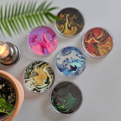 art jam acrylic pour coaster event booth fringe activity kids friendly mental wellness Singapore Make Your Own