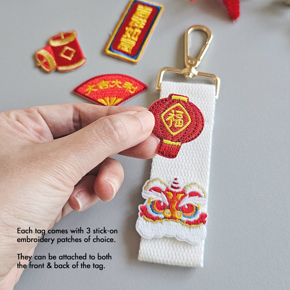 Chinese New Year make your own event booth fringe activity bag tag charm embroidery patches customise your own Singapore