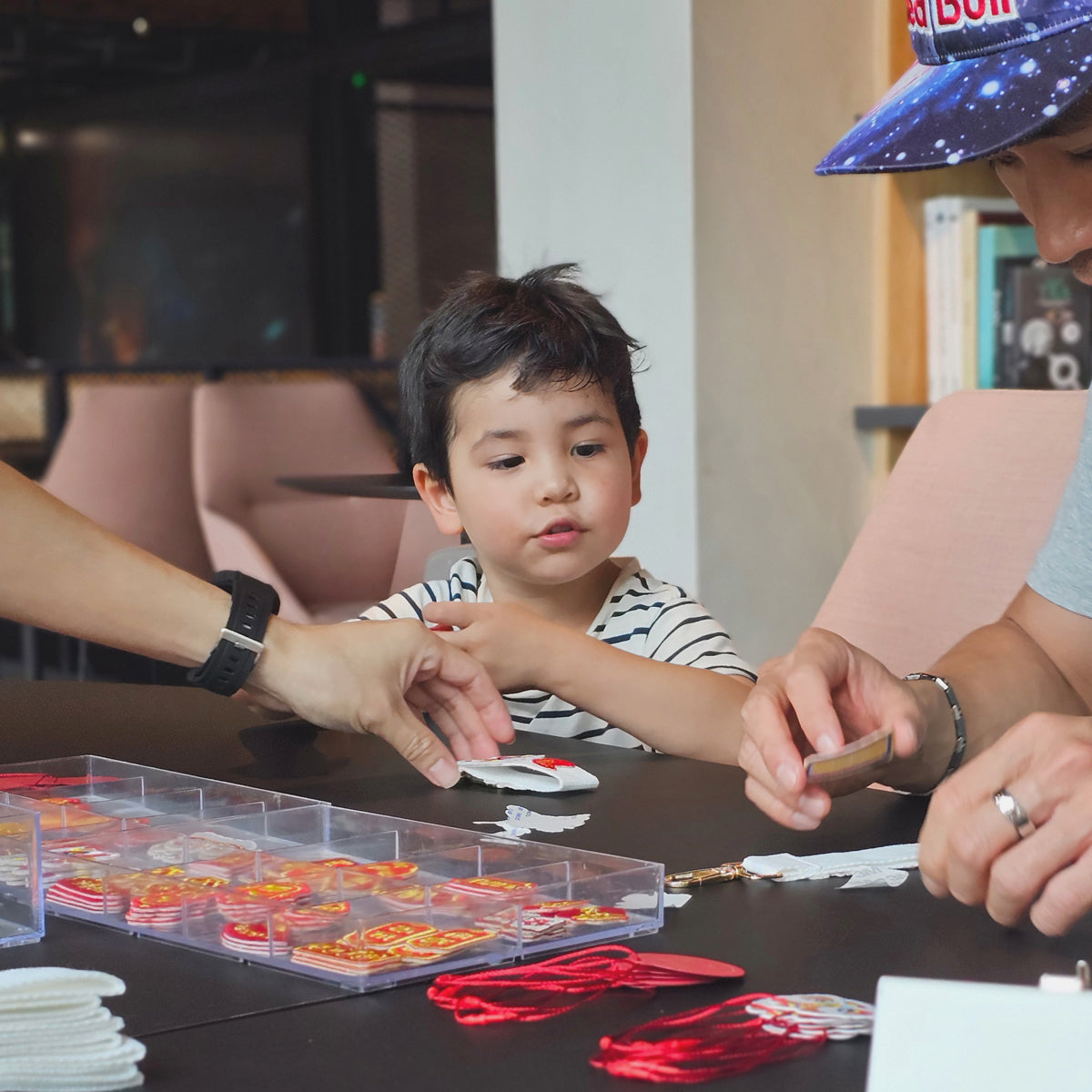 make your own event booth fringe activity name bag tag charm embroidery patches customise your own Singapore