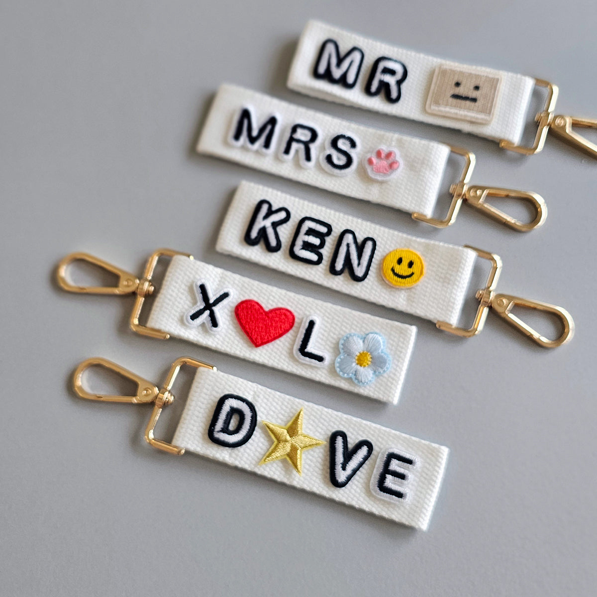 make your own event booth fringe activity name alphabet bag tag charm embroidery patches customise your own Singapore