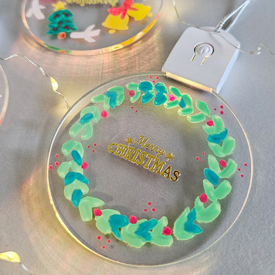 make your own light up tag celebrate Christmas ornament bauble painting event booth fridge activity Singapore