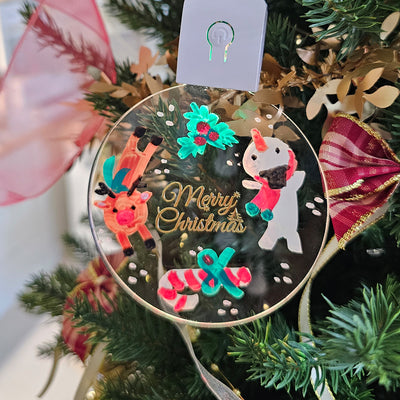 make your own light up tag celebrate Christmas ornament bauble painting event booth fridge activity Singapore