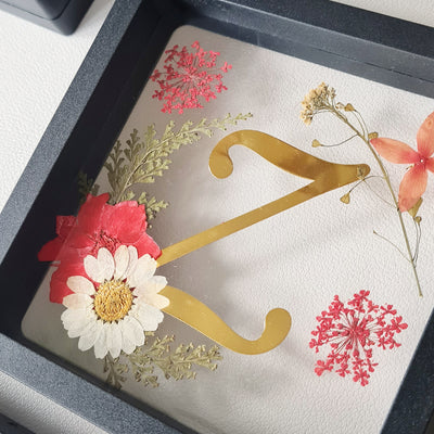 event booth singapore floral monogram frame dried flowers wedding door gift workshop