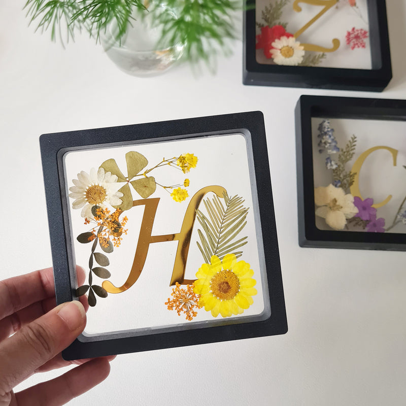 event booth singapore floral monogram frame dried flowers wedding door gift workshop