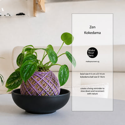 zen kokedama workshop Singapore mental wellness corporate team bonding plant terrarium make your own