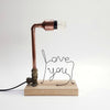 Handmade copper lamp with customised word Singapore