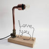 Handmade copper lamp with customised word Singapore