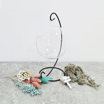dried preserved flower arrangement korean style glass globe diy kit workshop singapore