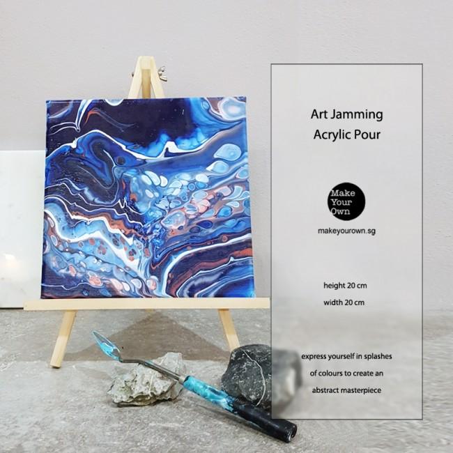 Virtual Zoom Corporate Workshop Art Jamming Acrylic Pour Singapore