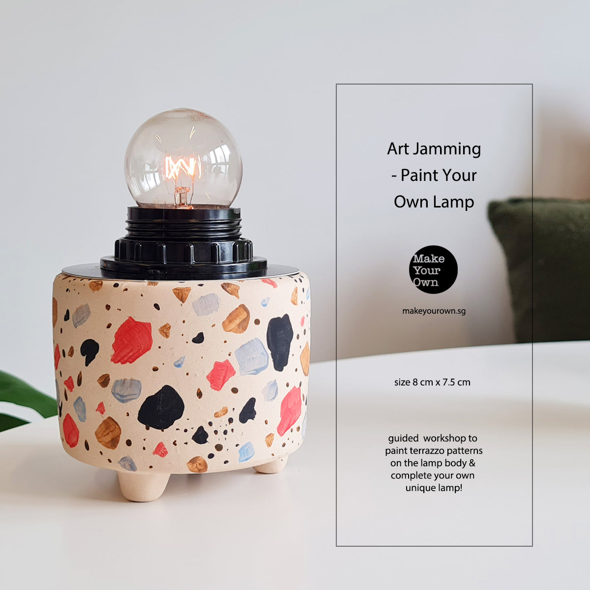 art jam painting lamp make your own virtual corporate workshop team building singapore